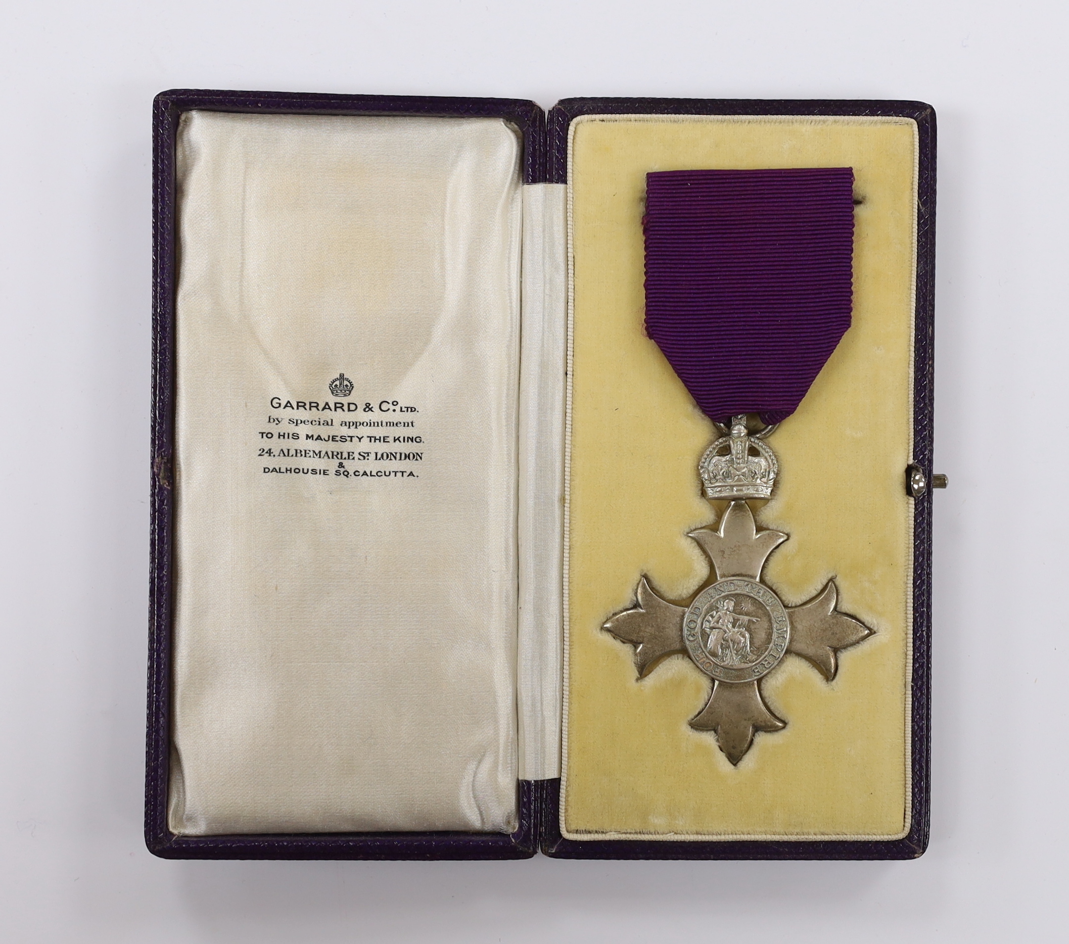 A cased George V Civil MBE, awarded in 1918 to M.F.W. Bunney (1873-1927) for architectural services in Scotland during the First World War